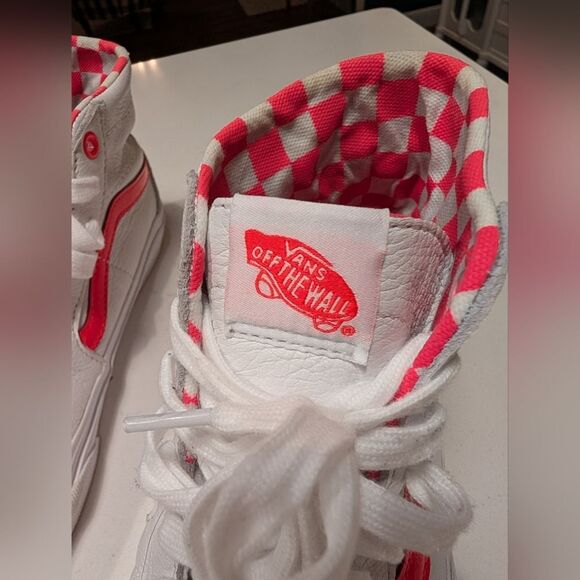 Rare Vans Sk8-Hi Wingtip Leather Sneakers Salmon Pink Y2K Retro Indie Sleaze 8 - Picture 8 of 9